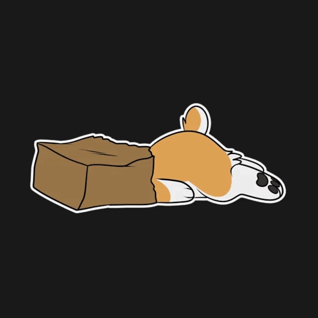 Tired corgi by Honu Art Studio