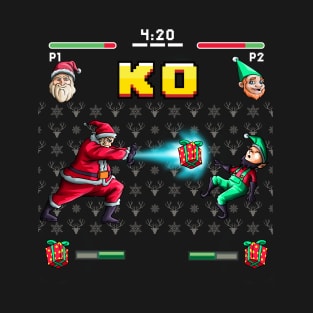 Santa Elf Arcade Game Funny Video Gamer Christmas Games Gift T-Shirt