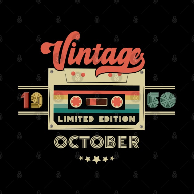 Vintage October 1960 Music Cassette - Limited Edition - 62 Years Old Birthday Gifts by Vixel Art