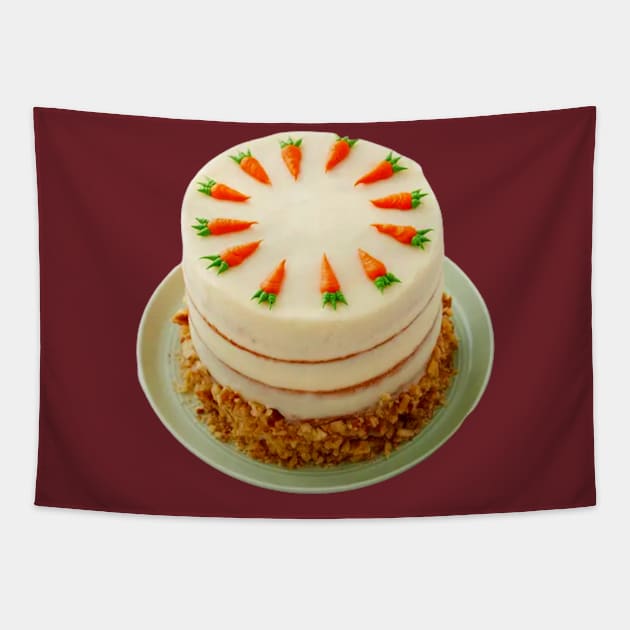 Sweet Delights - Delectable Carrot Cake Tapestry by Pieartscreation