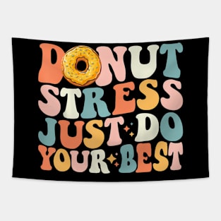 Groovy Donut Stress Best Teachers Testing Day Tapestry