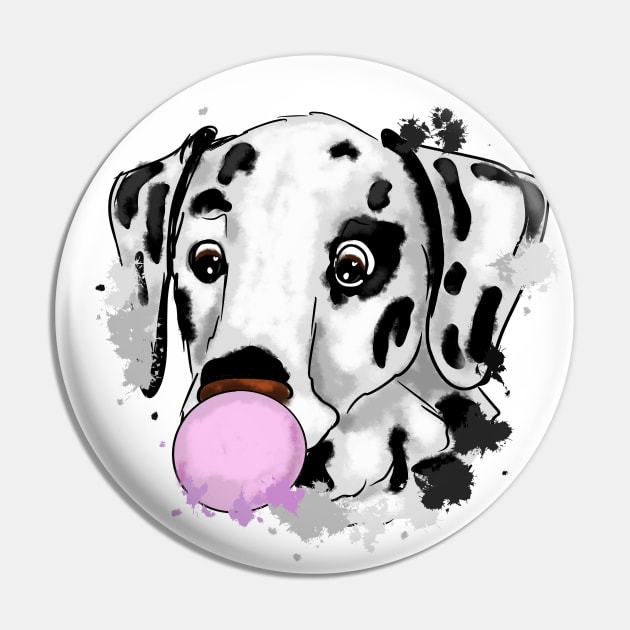 Cute Dalmatian puppy with bubblegum Pin by Antiope