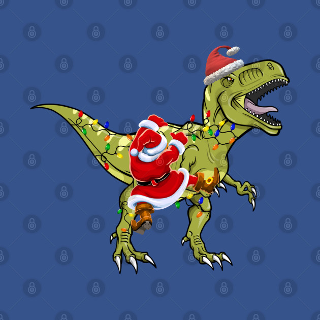 Discover T-REX CHRISTMAS TREE AND SANTA - Dinosaur Christmas Tree Rex - T-Shirt