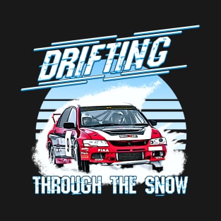 Drifting Through The Snow Racing Car T-Shirt