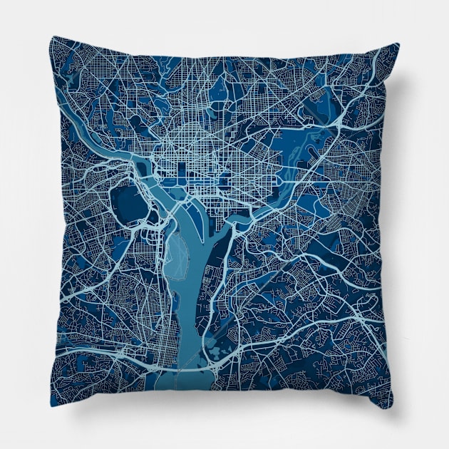 Washington - United States Peace City Map Pillow by tienstencil