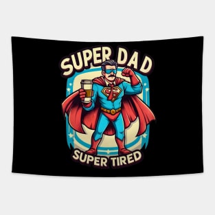 super dad super tired father's day 2024 Tapestry