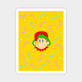 ELF Christmas Gift Candy Canes Magnet