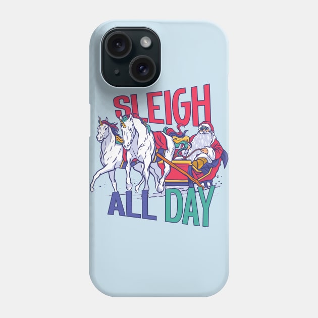 Santa & Unicorns Sleigh All Day Phone Case by SLAG_Creative