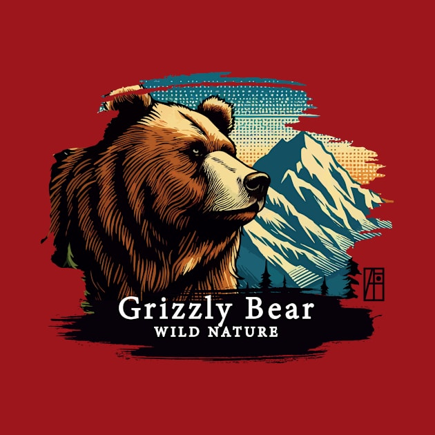 Grizzly Bear - WILD NATURE - GRIZZLY -8 by ArtProjectShop