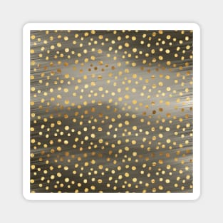 Black and Gold Metallic Polka Dots Magnet