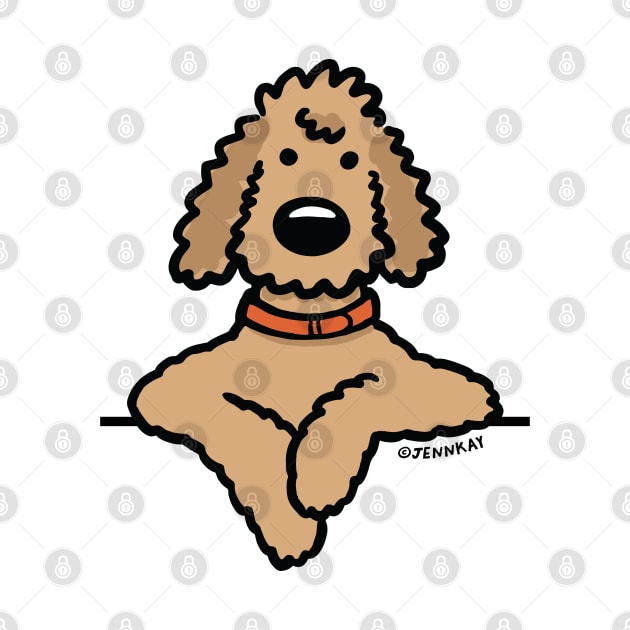 Poodle Doodle Dog Apricot Cute Cartoon Dog by Coffee Squirrel