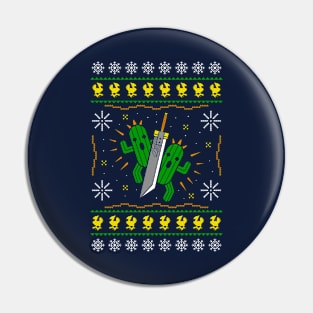 Fantasy Cactuar Ugly Christmas Sweater Pin