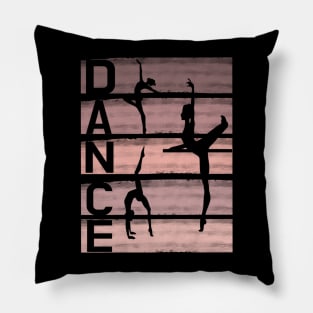 dance design in dusty rose shades Pillow