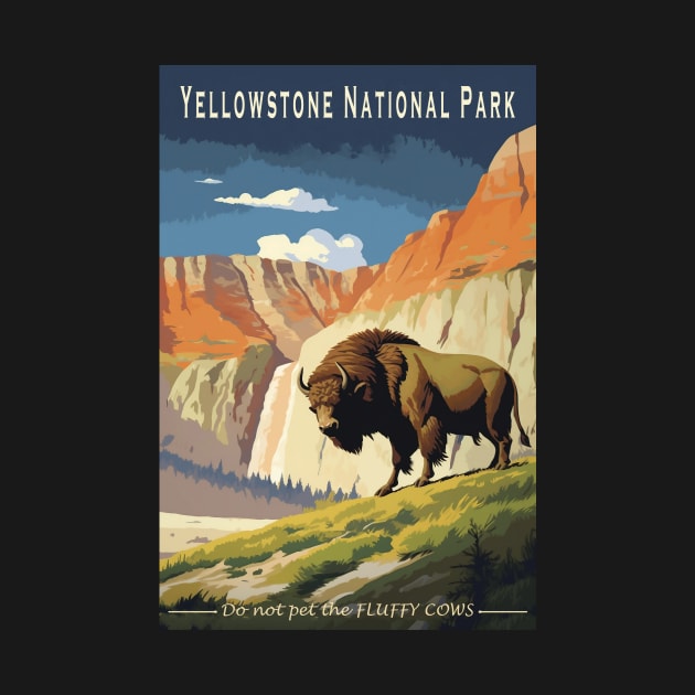 Yellowstone National Park Vintage Poster by GreenMary Design