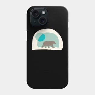 Sunset Bear in Blue & Green Hues Phone Case