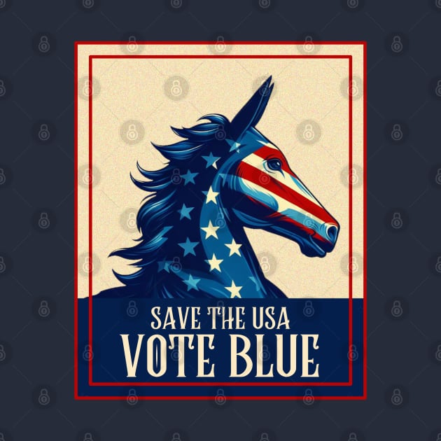 Vote Blue - Save Democracy by TJWDraws