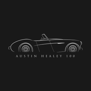 Austin Healey 100 - profile stencil, white T-Shirt