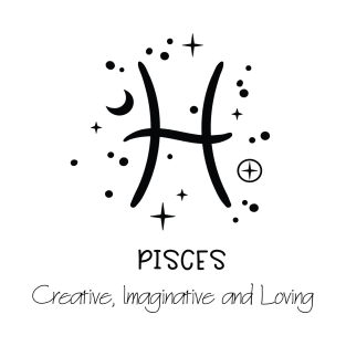 Pisces Personality Black Text T-Shirt