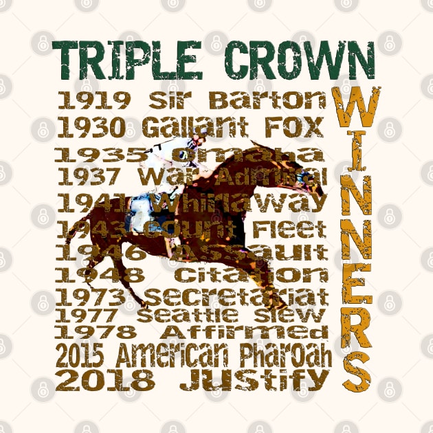 Triple Crown Winners 2018 - Famous Racehorses by Ginny Luttrell