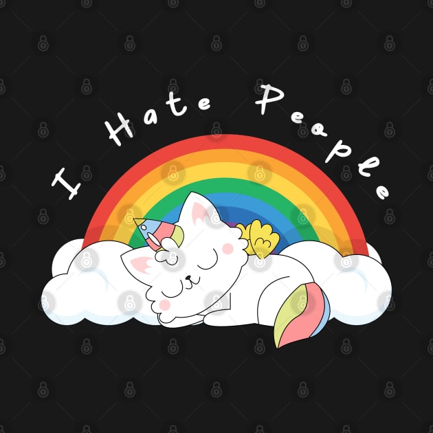 unicorn cat i hate people by Abderrahmaneelh