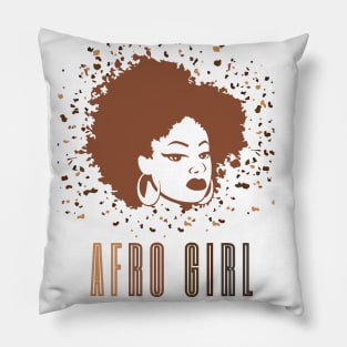 Strong Black Afro Girl African American Melanin Afro Queen Gift Pillow