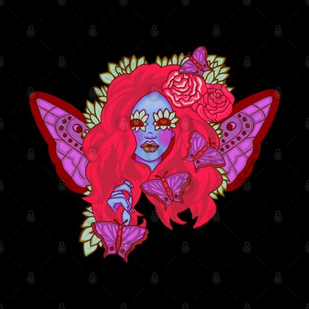 Crimson Violet Butterfly Lady by Flutter Eyes Butterfly Skies The Art Of Stephanie Ann Garcia