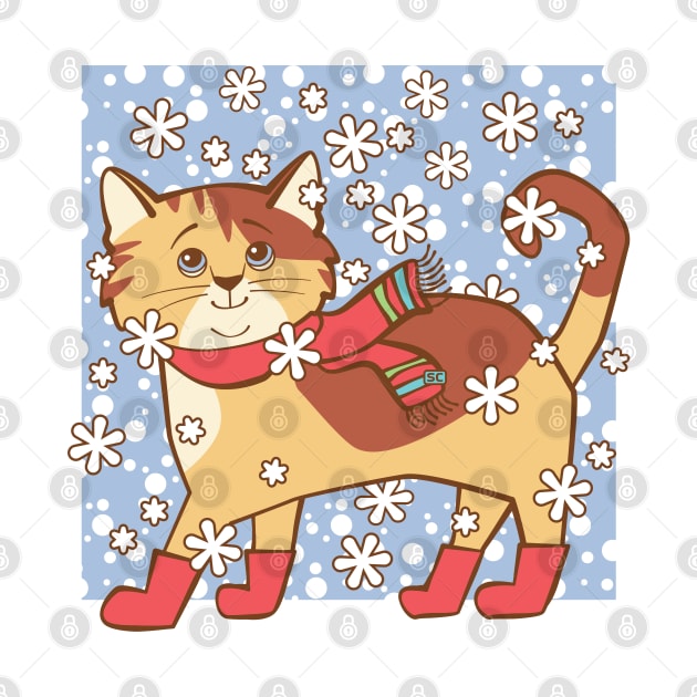 Cat in Snow by Sue Cervenka