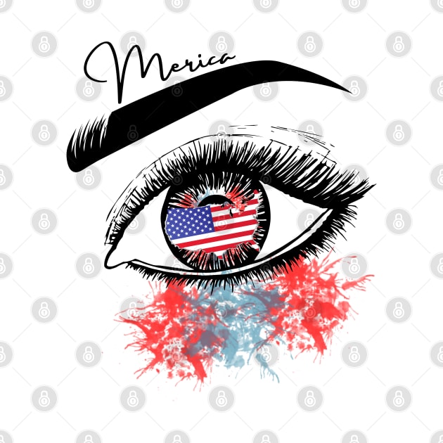 American Flag Eye 4th Of July by JustBeSatisfied