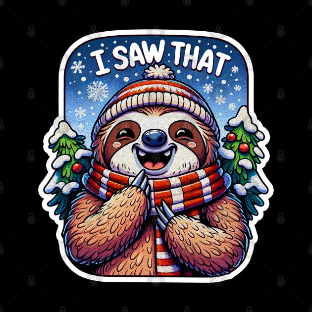 I Saw That meme Sloth Christmas Trees Snow by Plushism