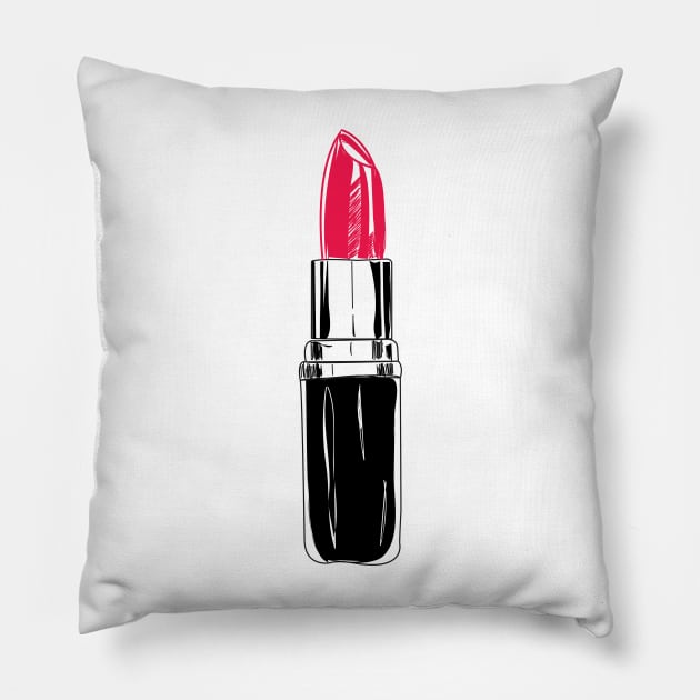 Red lipstick Pillow by snowshade