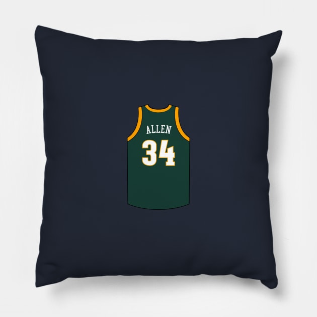 Ray Allen Seattle Supersonics Jersey Qiangy Pillow by qiangdade