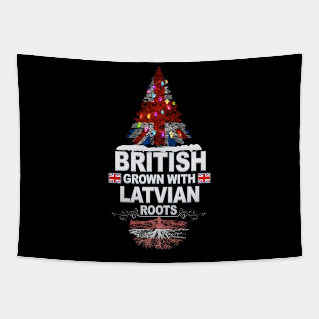 British Grown With Latvian Roots - Gift for Latvian With Roots From Latvia Tapestry by Country Flags