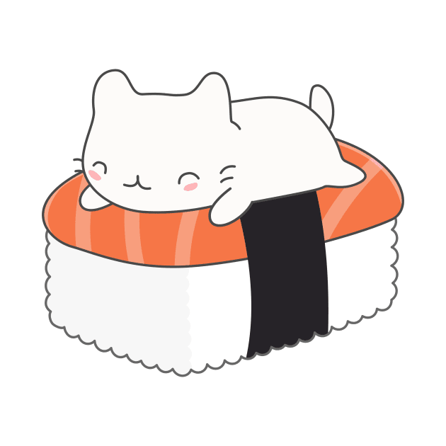 Kawaii Sushi Cat T-Shirt by happinessinatee