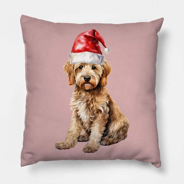 Goldendoodle Santa Pillow by rmcbuckeye