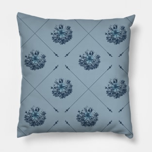 Blue Ice Flower Patterns Pillow