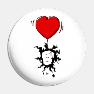 The hand giving a balloon Pin