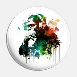 DJ Chimpanzee Funny Pin