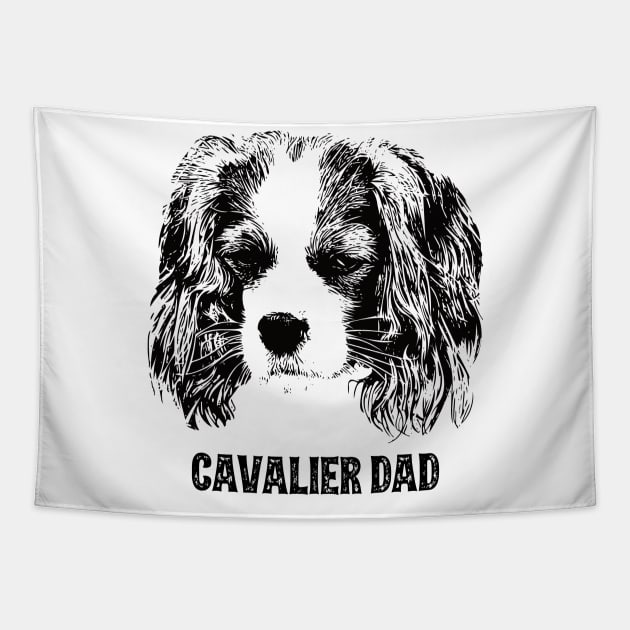 Cavalier Dad King Charles Spaniel Tapestry by DoggyStyles