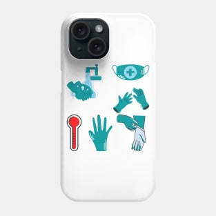 5 stickers of Coronavirus in one pack  colorful version Phone Case