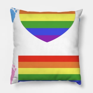 Rainbow flag, LGBT symbol on heart and gay and lesbian symbol Pillow