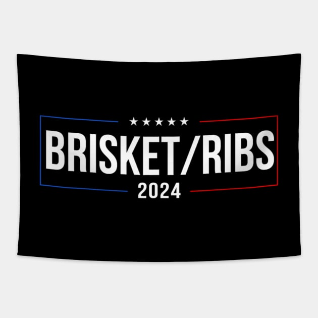 Brisket Ribs 2024 Funny Political Election Tapestry by Emily Ava 1