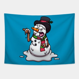 Melting Snowman Tapestry