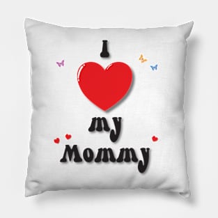 I love my mommy heart doodle hand drawn design Pillow