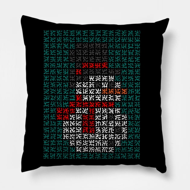 Pixelated Snowman Pillow by NightserFineArts