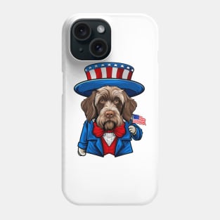 Funny 4th of July Wirehaired Pointing Griffon Dog Phone Case