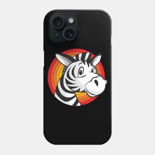 Zebra looking out of a sunset circle Phone Case