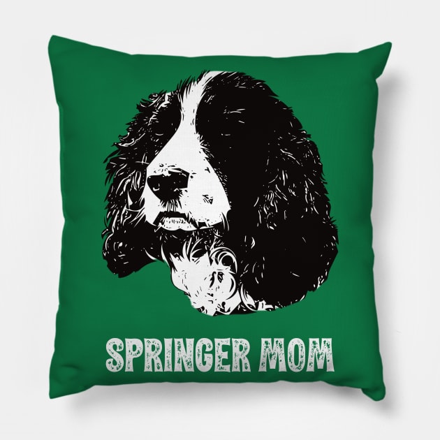 Springer Mom Springer Spaniel Design Pillow by DoggyStyles