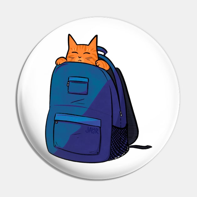 Orange Catpack Pin by jastinamor