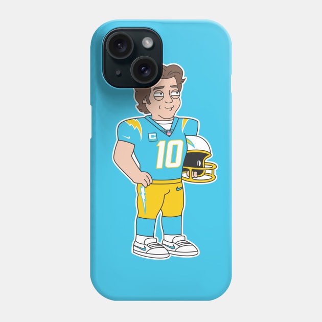 Justin Herbert Chargers Cartoon Phone Case by Carl Cordes