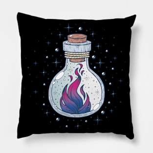 Bisexual Fire Occult Bottle LGBT Bi Pride Flag Pillow